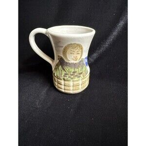 Eddy K Kouriahima Alaskan Man Pottery Mug signed #33 Coffee Tea hand painted